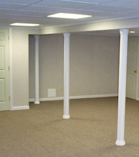 Smartpost column wrap on a basement in Alliance